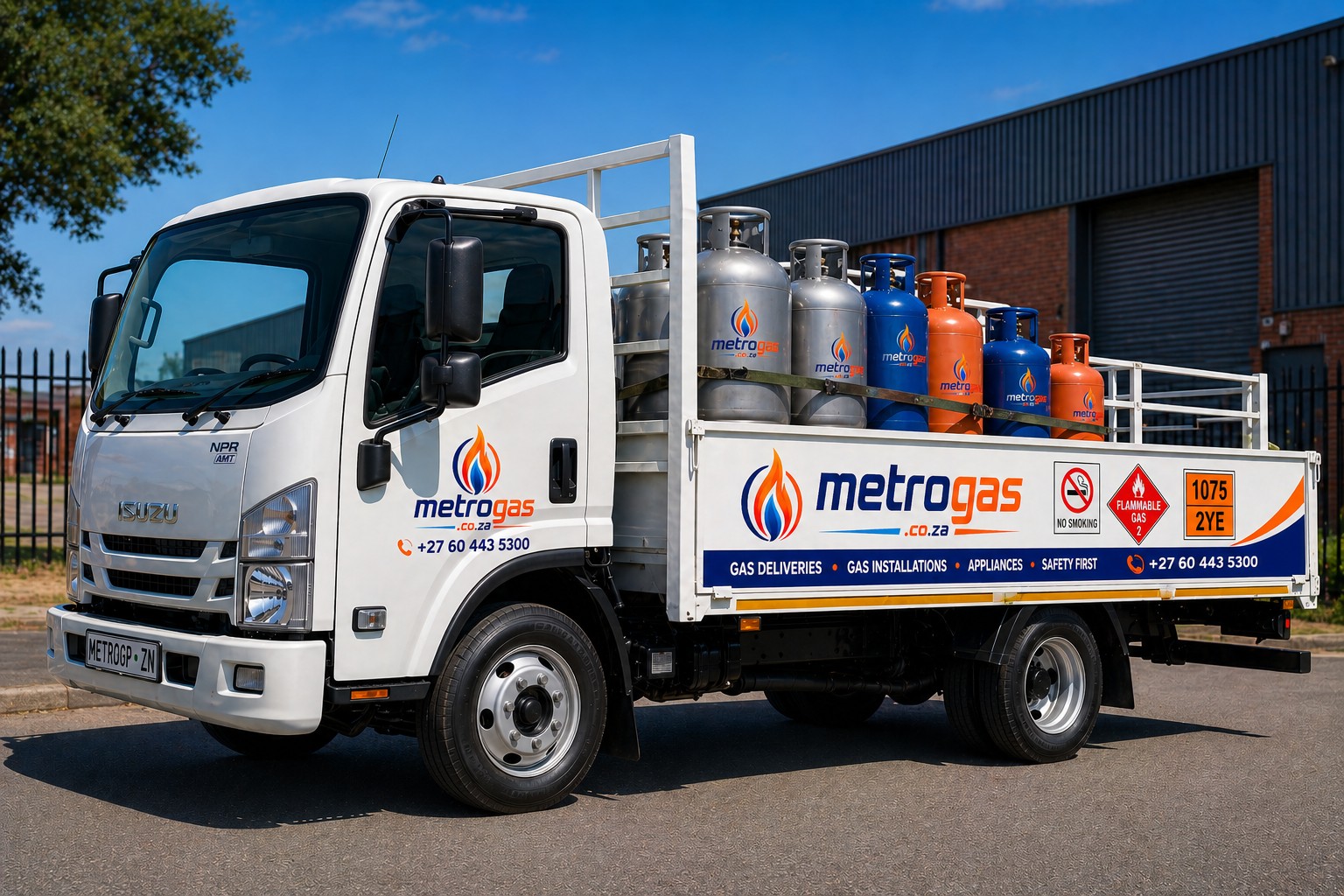 1 tonne truck with gas cylinders